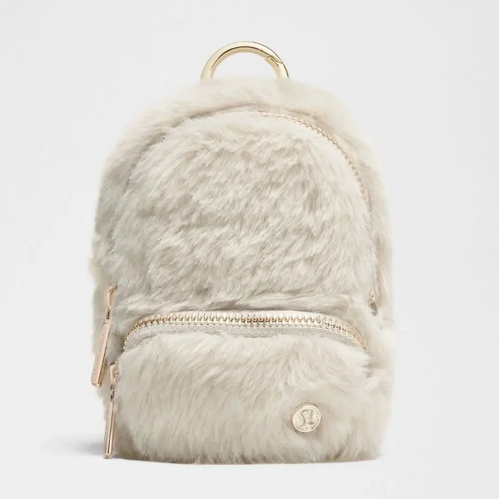 Lululemon Mini Fur Backpack, Bagcharm, Keychain Everywhere Nano Backpack NWT
